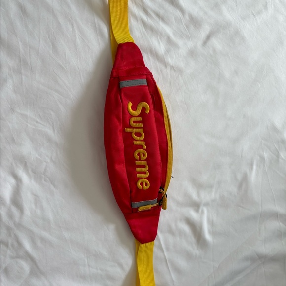 Supreme Red Waist Bag with Yellow Logo - Picture 6 of 6